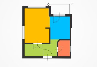 Architect Colorful Floor Plan. Modern Layout. Vector illustration