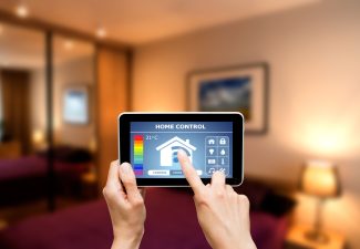 42356423 - remote home control system on a digital tablet or phone.